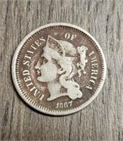 1867 U.S. 3-Cent Nickel