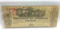 1863 The State of Georgia One Dollar Bill