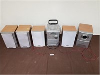 4 piece SHARP radio set plus 2 extra speakers