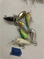 A group of glitter fishing lures