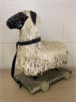 Rare Folk Art Wooden Sheep Pull Toy