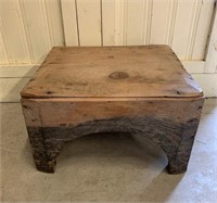 Primitive Pine Foot Stool with Beveled Edges