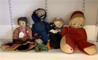 Group of Primitive Stuffed Dolls