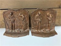 Pair of Solid Bronze Farming Bookends