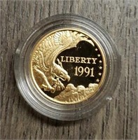 1991-W Mount Rushmore $5 Gold Coin