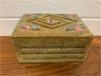 Jadeite Decorated Lidded Keep Box