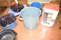 Pots, Pans and Glass Serving Dishes lot
