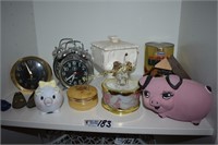 Trinket and Vintage Clock lot of 14- Coin