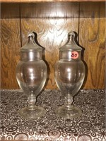 2 Small Apothecary Candy Jars