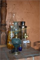 Hurricane Lamps and Lamp Oil lot of 5