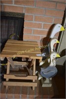 Wooden Collapsable Table and Wooden Duck Lot