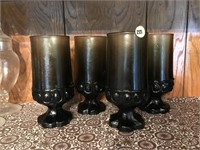 HEAVY Brown Franciscan Tea Water Glasses  4