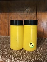 Vintage Glass / Yellow Salt & Pepper Shakers