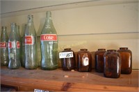 Snuff Jars and Coke Bottles lot of 11