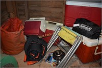 Camping lot- Coolers,Air Matress,Stools,Lantrns