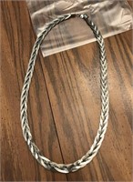 Braided Silver Metal Stainless? Necklace