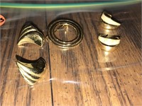 Lot of Vintage Gold Pin and Earrings