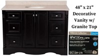 48" x 21" Decorative Vanity w/ Granite Top
