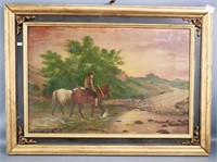 Rustic painting of Farmer Oil on Canvas