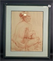 Female Nude Crayon Sketch