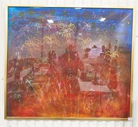 Large Painting of Fireworks by Robert Doyle