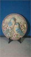 Pair of birds wall plaque bless this home
