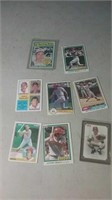 Group of eight vintage baseball cards