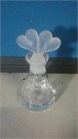 Clear glass perfume bottle with satin glass