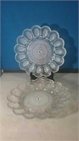 Pair of Bubble Glass egg plates