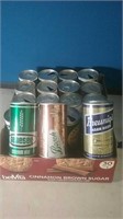 Flat of vintage collector beer cans