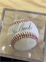 Autographed Lou Brock Baseball