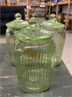 Green Glass Canisters