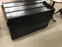 Steamer Trunk 36 X 24 X 20 Painted Black
