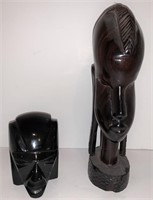 Mexican & African Head Statues