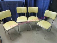 Howell 1940's set of 4 yellow chairs