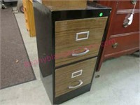 Black & brown 2-drawer file cabinet