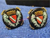 Gents Swank cuff links (hand painted) vintage