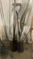 Round nose shovel, spade