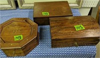 3 Inlaid Wood Boxes