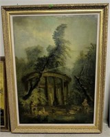49x66" 19th Century Oil Painting On Canvas