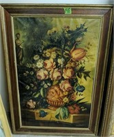 Early Oil On Canvas Still Life Painting Signed