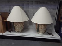 PAIR OF LARGE END TABLE LAMPS