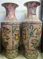 2 Antique Porcelain Vases (Height: 35")