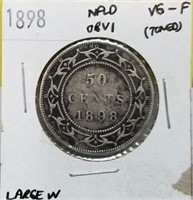1898 Newfoundland 50 Cent Vg-f