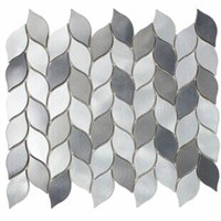 Case Of 10 13"x13" Leaf Shape 1 X 3" Metal Mosaic