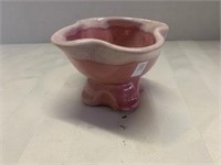 Vintage Pottery Planter - Pink Drip-Edge Design