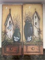 (Set of 2) Canvas Wall Pic's  - Birdhouse Design