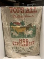 Vintage Feed Sack - "Francis & Clore" Bluffton, IN