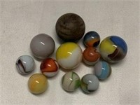 (Bag) Assorted Size Marbles - 12 Total