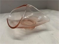 Pink Depression Art-Glass Dish
